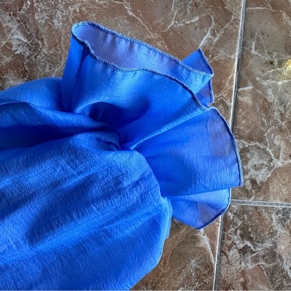 Dream Sister Jane Midi sleeve organza puff mini dress in blue - Picture 6 of 7